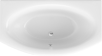 Ванна акриловая "NEGA", 1700х950 мм, БЕЗ каркаса, слива-перелива и панели, белая ZZ