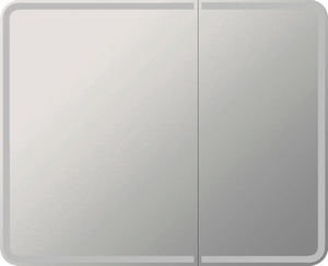 Зеркало-шкаф Ольборг МВК080 100 с подсветкой, навесное, белое, большое, в стиле лофт, с розеткой, ZZ