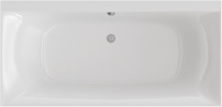 Ванна 1900x900xh450мм, без панели, ножек, слива-перелива, литой мрамор цв.белый глянец., Геркулес ZZ