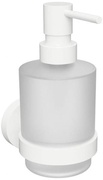 Дозатор для жидкого мыла, настенный, (цв.белый мат./ стекло мат.), White ZZ