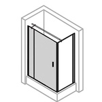Дверь распашная с неподв. сегментом, 1300хh2000мм, вход 665мм, для боковой стенки (прав/лев.), (профиль алюм.мат, стекло 6мм прозрачное) MK 500 ZZ